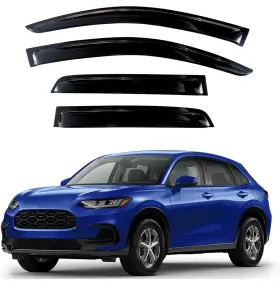 Hy007122 Ztt Chrome Trim Window Visor Guard Deflector Rain Shield For Honda Hr-v 2023-2025