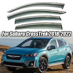 Hy007676 Ztt Vent Deflector Rain Guard Sun Shade Chrome Trim For Subaru Crosstrek 2018-2022 Hy007676 Ztt Vent Deflector Rain Guard Sun Shade Chrome Trim For Subaru Crosstrek 2018-2022
