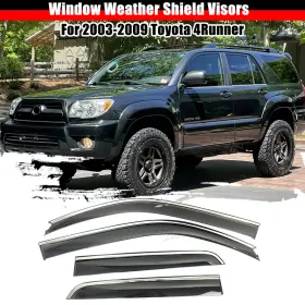 Hy007686 Ztt Chrome Trim Wind Deflector Window Visor Rain Guard For 2003-2009 Toyota 4runner