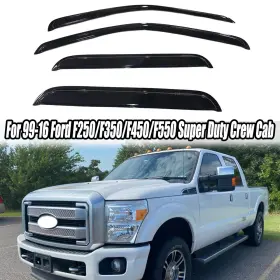 Hy009103 Ztt For Ford F250/f350/f450 Super Duty Crew Cab 99-2016 Window Visor Vent Deflector