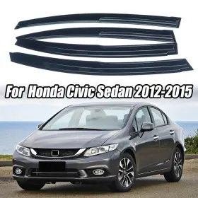 Hy009113 Ztt Fit Honda Civic Sedan 12-2015 Vent Deflector Window Shield Rain Guard Sun Shade