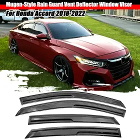 Hy009115 Ztt For Honda Accord 2018-2022 Window Deflectors Sun Visors Rain Guards Mugen Style
