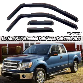 Hy009250 Ztt For Ford F150 Extended Supercab 2004-2014 Weather Shield Window Visor In-channel