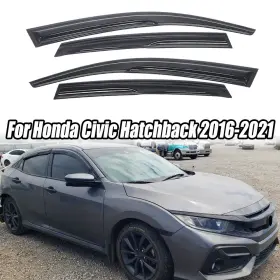 Hy009754 Ztt Out-channel For Honda Civic Hatchback 16-21 Mugen Style Window Visor Rain Guard