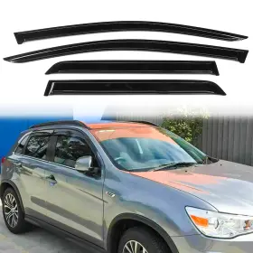 Hy010323 Ztt For Mitsubishi Outlander Sport 2010-2022 Tape-on Black Window Visor Rain Guard