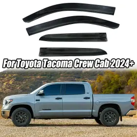 Hy011060 Ztt Out-channel For Toyota Tacoma Crew Cab 2024 Gloss Black Window Visor Rain Guard