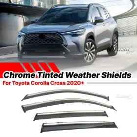 Ztt-cross-2024-side-black Ztt Fit Corolla Cross 22-up Tape-on Vent Window Visors Rain Sun Guards Deflectors