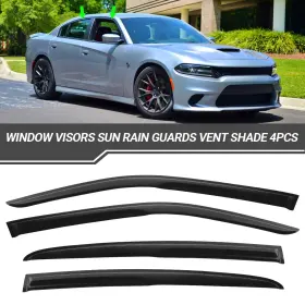 Cp-ad-0949 Zxmoto Fits Dodge Charger 2011-2022 Jdm 4pcs Window Visors Sun Rain Guards Vent Shade
