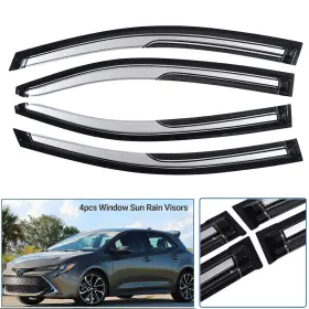 Cp-ad-1126 Zxmt Chrome And Black Style For 2020-2025 Toyota Corolla Sedan Window Visors Rain Guard