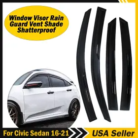 Usam-cp-qyd-sy16 Zxmt Fits Honda Civic Sedan 2016-2021 Window Visor Rain Guard Vent Shade Shatterproof