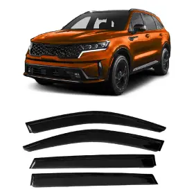 Yd067 Zzdsnj Tape-on Windows Visor 4-piece For 2021-2025 2021 Kia Sorento Black