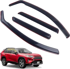 Zyd150 Zzdsnj In-channel Window Rain Guards For Toyota Rav4 2019-2025 Smoke Black