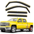 In-channel Window Rain Guards Fit For 2014-2018 Silverado/ Sierra Crew Cab New. Price: $64.08.