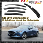 Window Visors 3D Mugen Style Trim Rear Roof Bundle Fits 2014-2018 MAZDA3 New. Price: $79.29.