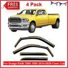 In-channel Window Rain Guard For Dodge Ram 2500 3500 2019-2026 Crew Cab Mega New. Price: $71.49.