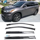 Fits 14-19 Toyota Highlander Side Window Visors Windshield W/ Chrome Trim 4PC New. Price: $42.85.