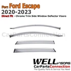 Wellvisors Ford Escape 20-26 Side Window Guard Deflector Chrome Trim New. Price: $86.99.