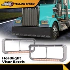 Chrome Headlight Bezels W/ Visor For Dual Rectangle 4X6 Headlamp Pair-clear Lens New. Price: $39.00.