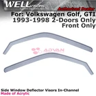 Wellvisors For Volkswagen Golf Gti 2-DOOR 93-1998 Window In-channel 2PCS New. Price: $74.99.