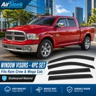 Ram Crew Mega Cab 2009-18 Window Visors Rain Guards 4PC Airsleek New. Price: $37.99.