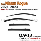 Wellvisors For 21-26 Nissan Rogue Window Rain Guard Deflector Chrome Trim New. Price: $86.99.