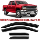 Rain Guards Vent Visors Shade For 2015-2019 Chevy Silverado 2500/3500 Double Cab New. Price: $62.99.