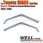 Wellvisors In-channel Window 2PCS For Toyota Hiace 3RD Gen 1982-1990 New. Price: $74.99.