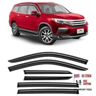 Tape-on Extra Durable Rain Guards For Honda Pilot 2016 Black 16-22 New. Price: $113.43.