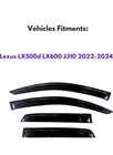 Lexus LX500D LX600 J310 2022-2024, 4PC Rain Guard Side Window Vent Deflectors New. Price: $25.00.
