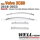 Wellvisors Side Window Deflectors For Volvo XC60 2018-2026 With Chrome Trim New. Price: $101.99.