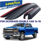 Side Window Deflectors Rain Guards For 2014-2018 Chevrolet Silverado Double Cab New. Price: $98.99.