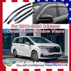 For Honda Odyssey 2018-2024 Chrome Trim Tinted Window Visor Rain Sun Guard Vent New. Price: $35.99.