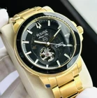 Bulova Gold Tone Men's Marine Star Automatic Black Dial Watch 97A174 New. Price: $329.99.