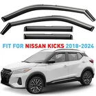 Side Window Deflectors Rain Guards For 2018-2024 Nissan Kicks New. Price: $59.39.