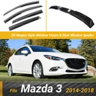 Fits 2014-2018 MAZDA3 3D Mugen Style Window Rain Visor Rear Roof Spoiler Bundle New. Price: $79.99.