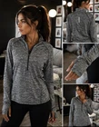 Champion Women's Gray Black 1/4 Zip Mock Neck Pullover Long Sleeve Active Top Pre-owned. Price: $22.00.