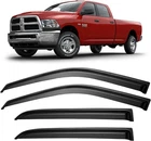 Window Visors Rain Guards For 2009-2018 Ram 1500 Crew Cab, Dark Smoke Tinted New. Price: $59.98.