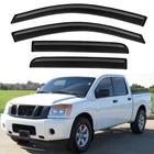 Tape-on Window Visor Rain Guard Vent Shade For 2004-2015 Nissan Titan Crew Cab New. Price: $43.99.