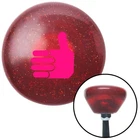 Pink Thumbs Up Red Retro Metal Flake Knob W/ M16X1.5 Insert Shifter Auto New. Price: $89.95.