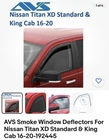 Avs Smoke Window Deflectors For Nissan Titan Xd Standard & King Cab 16-20-192445 New. Price: $24.99.