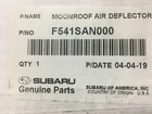 2020-2026 Subaru Outback & Legacy Oem Moonroof Air Deflector Dam F541SAN000 New. Price: $115.93.
