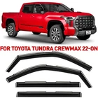 Rain Guards Vent Visors Shade For 2022-2026 Toyota Tundra Crewmax New. Price: $62.99.