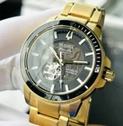 Bulova Gold Tone Men's Marine Star Automatic 97A174 Black Dial Watch New. Price: $329.99.
