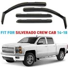 Rain Guards Vent Visors Shade For Chevy Silverado 2014-2018 Crew Cab New. Price: $62.99.