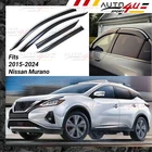 Fits Nissan Murano 15-24 Window Visors Rain Guard Shade Deflector Chrome Trims New. Price: $29.99.