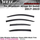 Wellvisors For 2017-2025 Mitsubishi Mirage G4 Sedan Window Black Trim New. Price: $77.99.