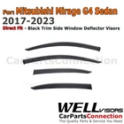 Wellvisors For 2017-2024 Mitsubishi Mirage G4 Window Deflector Black Trim New. Price: $77.99.