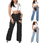 Womens Long Length Rise Wide Leg Stretchy Jeans For Fashion Casual Street Style New. Price: $29.33.